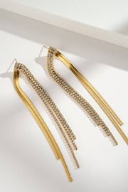 Boucles d’oreilles longues strass femme acier inoxydable